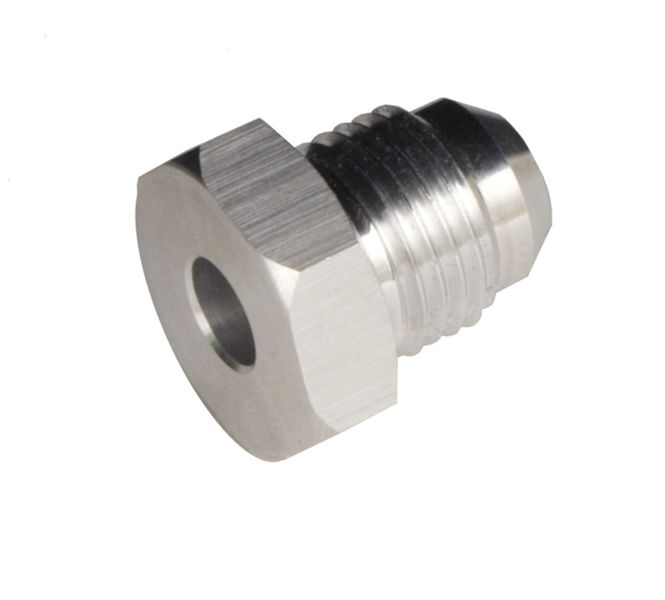 Male AN weld on aluminum adapter (unanodized)